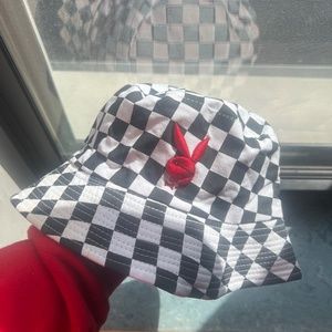 Playboy Brand Checkered Bucket Hat